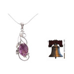 Amethyst pendant necklace, 'Delhi Lilac' - Sterling Silver and Amethyst Necklace Birthstone Jewelry