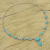 Collar en Y de plata de ley - Collar en Y de plata esterlina de Blue Stone Jewelry