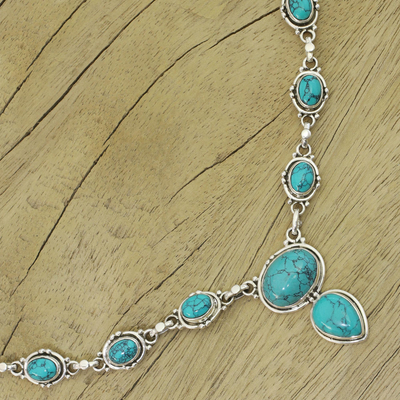Sterling silver Y-necklace, 'Sky Dream' - Sterling Silver Y-necklace from Blue Stone Jewelry