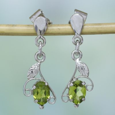 Peridot Dangle Earrings Precious One Novica Peridot Dangle Earrings Precious One