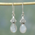 Moonstone dangle earrings, 'Misty Morn' - Moonstone Earrings in Sterling Silver from India thumbail
