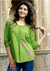 Cotton blouse, 'Gujrati Green' - India Embellished Cotton Tunic Blouse  thumbail
