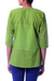 Cotton blouse, 'Gujrati Green' - India Embellished Cotton Tunic Blouse  (image 2b) thumbail