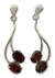 Garnet dangle earrings, 'Sinuous Red' - Sterling Silver and Garnet Earrings thumbail