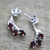 Garnet flower earrings, 'Bright Blossoms' - Sterling Silver and Garnet Earrings Artisan Jewelry (image 2b) thumbail