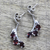 Garnet flower earrings, 'Bright Blossoms' - Sterling Silver and Garnet Earrings Artisan Jewelry