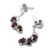 Garnet flower earrings, 'Bright Blossoms' - Sterling Silver and Garnet Earrings Artisan Jewelry (image 2d) thumbail