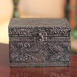 Brass jewelry box, 'Persian Paradise' - Brass Jewelry Box from India