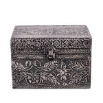 Brass jewelry box, 'Persian Paradise' - Brass Jewelry Box from India