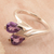 Amethyst floral ring, 'Rose of Dreams' - Amethyst floral ring thumbail