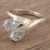 Blue topaz floral ring, 'Rose of Truth' - Handcrafted Blue Topaz and Silver Ring (image 2) thumbail