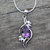 Amethyst flower necklace, 'Bengal Blossom' - Amethyst flower necklace thumbail