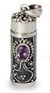 Amethyst locket pendant, 'Hear My Prayer' - Sterling Silver Prayer Box Amethyst Pendant from India (image 2a) thumbail