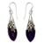 Amethyst dangle earrings, 'Kerala Princess' - Sterling Silver and Amethyst Dangle Earrings (image 2a) thumbail