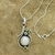 Pearl and peridot pendant necklace, 'Sweet Dreams' - Cultured Pearl Peridot and Sterling Silver Necklace 