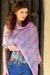 Schal aus Baumwolle und Seide, „Kerala Rose“ – Schal aus Baumwolle und Seide