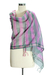 Cotton and silk shawl, 'Kerala Rose' - Cotton and silk shawl