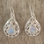 Moonstone dangle earrings, 'Rainbow Teardrops' - Moonstone jewellery Handmade Sterling Silver Earrings thumbail