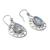 Moonstone dangle earrings, 'Rainbow Teardrops' - Moonstone jewellery Handmade Sterling Silver Earrings (image 2b) thumbail