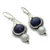 Pearl and lapis lazuli dangle earrings, 'Haryana Harmony' - Fair Trade Sterling Silver Pearl and Lapis Lazuli Earrings (image 2b) thumbail