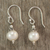 Pearl dangle earrings, 'Mumbai Moonlight' - Pearl dangle earrings thumbail