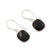 Onyx dangle earrings, 'Delhi Darkness' - Artisan Crafted Earrings Sterling Silver and Onyx  (image 2b) thumbail
