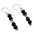 Onyx dangle earrings, 'Pillars of Night' - Onyx dangle earrings