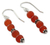Carnelian dangle earrings, 'Pillars of Energy' - Carnelian dangle earrings