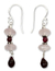 Garnet and rose quartz dangle earrings, 'Romancing Love' - Garnet and rose quartz dangle earrings