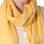 Wool and silk blend shawl, 'Yellow Fanfare' - Woven Wool and Silk Blend Shawl in Maize from India (image 2c) thumbail
