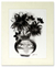 'Midnight Blossom' - Black and White Painting from India thumbail