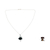 Halskette mit Anhänger aus Zuchtperlen und Onyx - Halskette mit Anhänger aus Zuchtperlen und Onyx