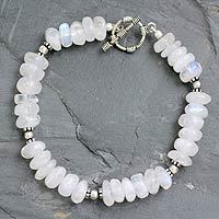 Featured review for Rainbow moonstone beaded bracelet, Indian Rainbow