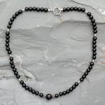 Onyx strand necklace, 'Kerala Night' - Onyx strand necklace