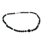 Onyx strand necklace, 'Kerala Night' - Onyx strand necklace
