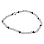 Rainbow moonstone and lapis lazuli beaded necklace, 'Jaipur Skies' - Rainbow Moonstone and Lapis Lazuli Beaded Necklace