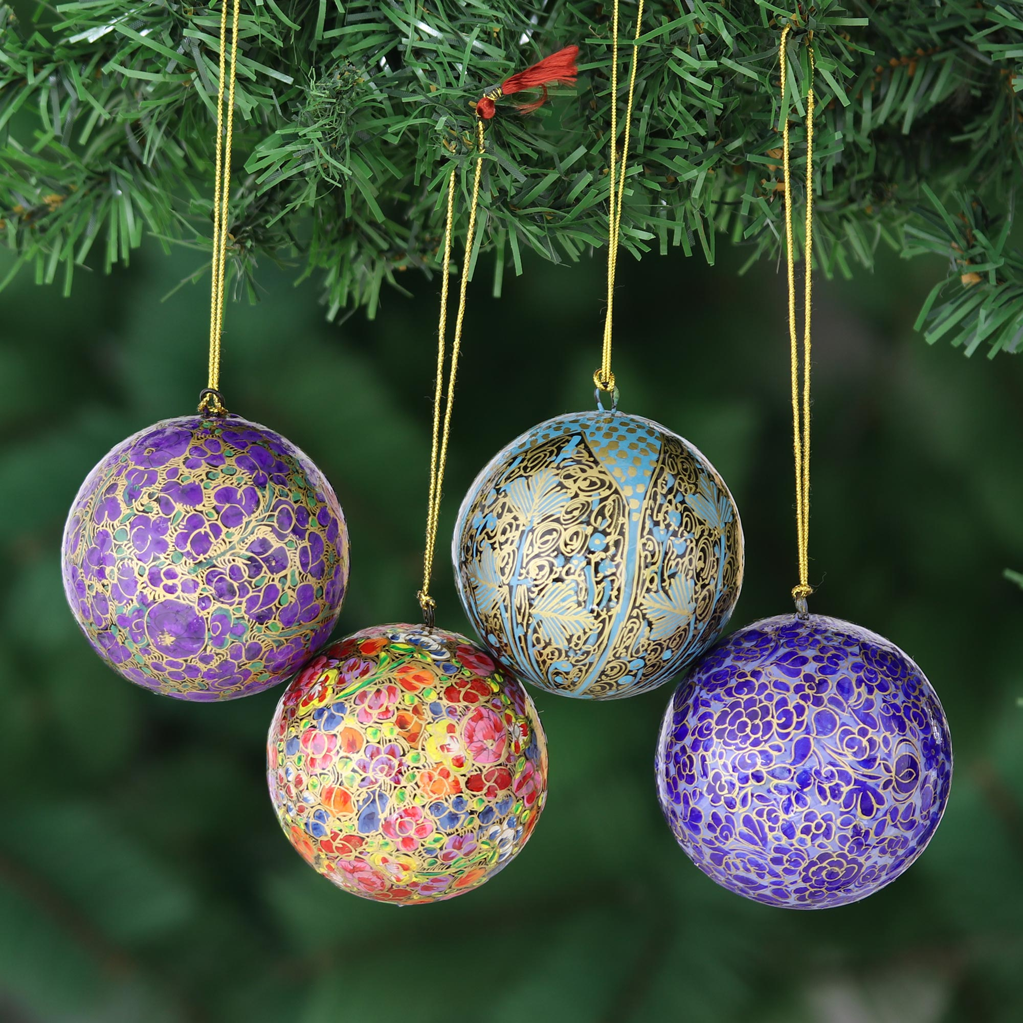 UNICEF Market | Handcrafted Christmas Papier Mache Ornaments (Set of 4 ...