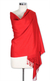 Wool and silk shawl, 'Attraction' - Wool Shawl Orange Red Wrap from India (image 2a) thumbail