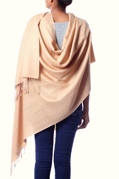 Wool and silk shawl, 'Supple Delight' - Wool and silk shawl