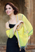 Cotton and silk shawl, 'Maheshwari Sun' - Hand Made Women's Wrap Cotton Silk Blend Shawl