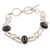 Pearl and onyx link bracelet, 'Jaipur Night' - Pearl and onyx link bracelet (image 2a) thumbail