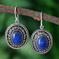 Lapis lazuli dangle earrings, 'Tradition' - Lapis lazuli dangle earrings