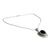 Onyx pendant necklace, 'Tribal Medallion' - Handmade Sterling Silver and Onyx Necklace from India (image 2b) thumbail