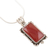 Sterling silver pendant necklace, 'Jaipuri Red' - Hand Crafted Sterling Silver and Onyx Necklace