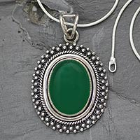 Sterling silver pendant necklace, 'Sariska Forest'