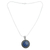 Lapis lazuli pendant necklace, 'Sky Over Varkala' - India jewellery Sterling Silver and Lapis Lazuli Necklace