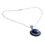 Lapis lazuli pendant necklace, 'Sky Over Varkala' - India jewellery Sterling Silver and Lapis Lazuli Necklace