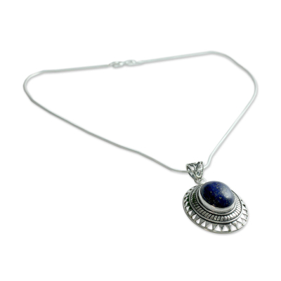 Collar con colgante de lapislázuli - Collar Indio con Plata de Ley y Lapislázuli