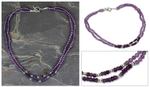 Amethyst strand necklace, 'Agra Lilac' - Amethyst strand necklace