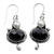 Cultured pearls and onyx dangle earrings, 'Magical Moons' - Akoya Pearls and Onyx Handcrafted Sterling Silver Earrings (image 2a) thumbail